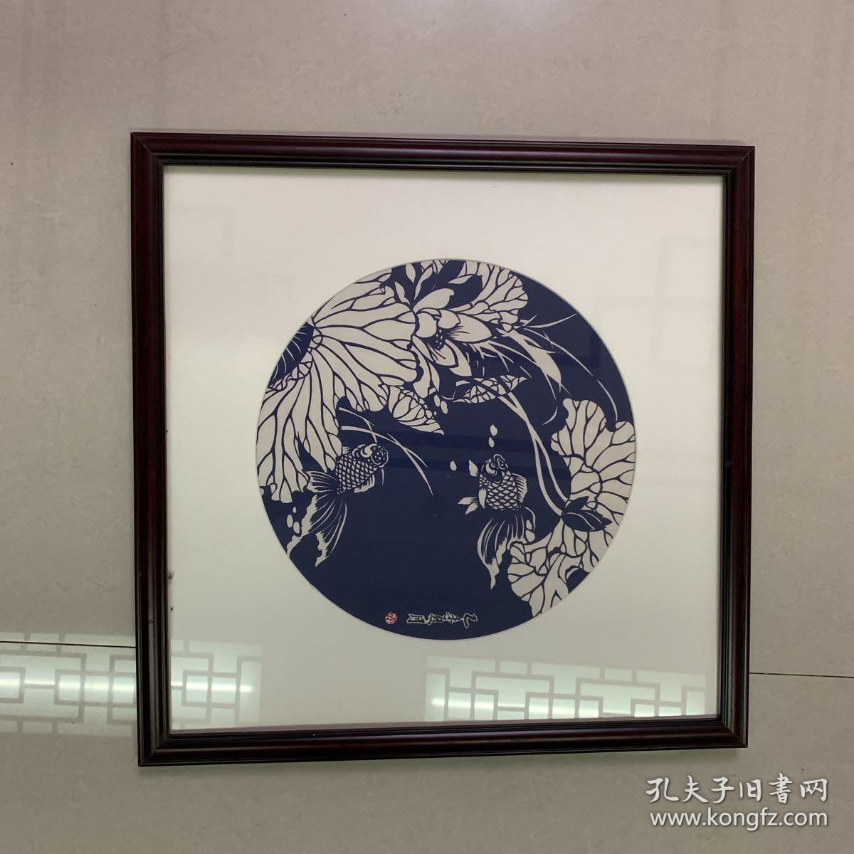 梁颖剪纸 装裱好的镜框 可挂 装饰 纯手工 一套2幅