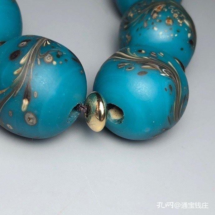 珍藏老琉璃凤尾十八子佛珠手持