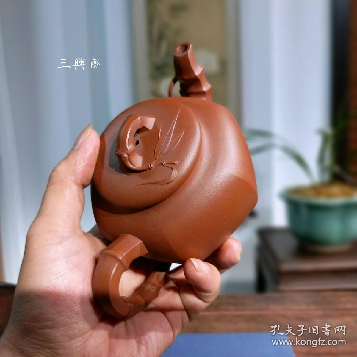 清水泥紫砂壶郭余萍六方竹节壶