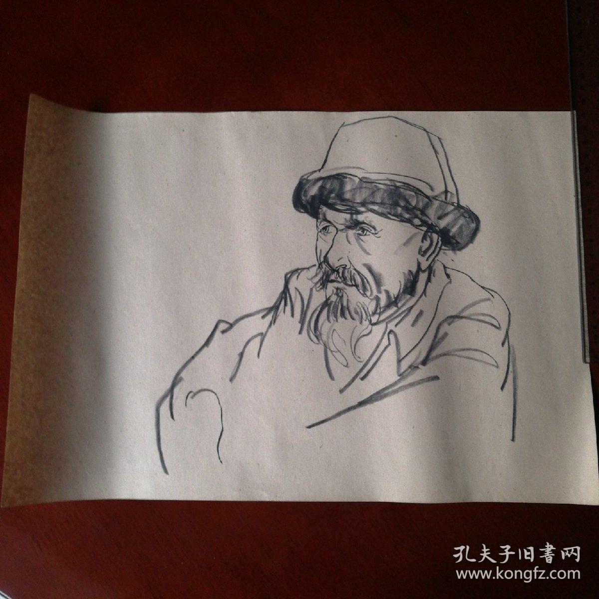 速写素描,老人.