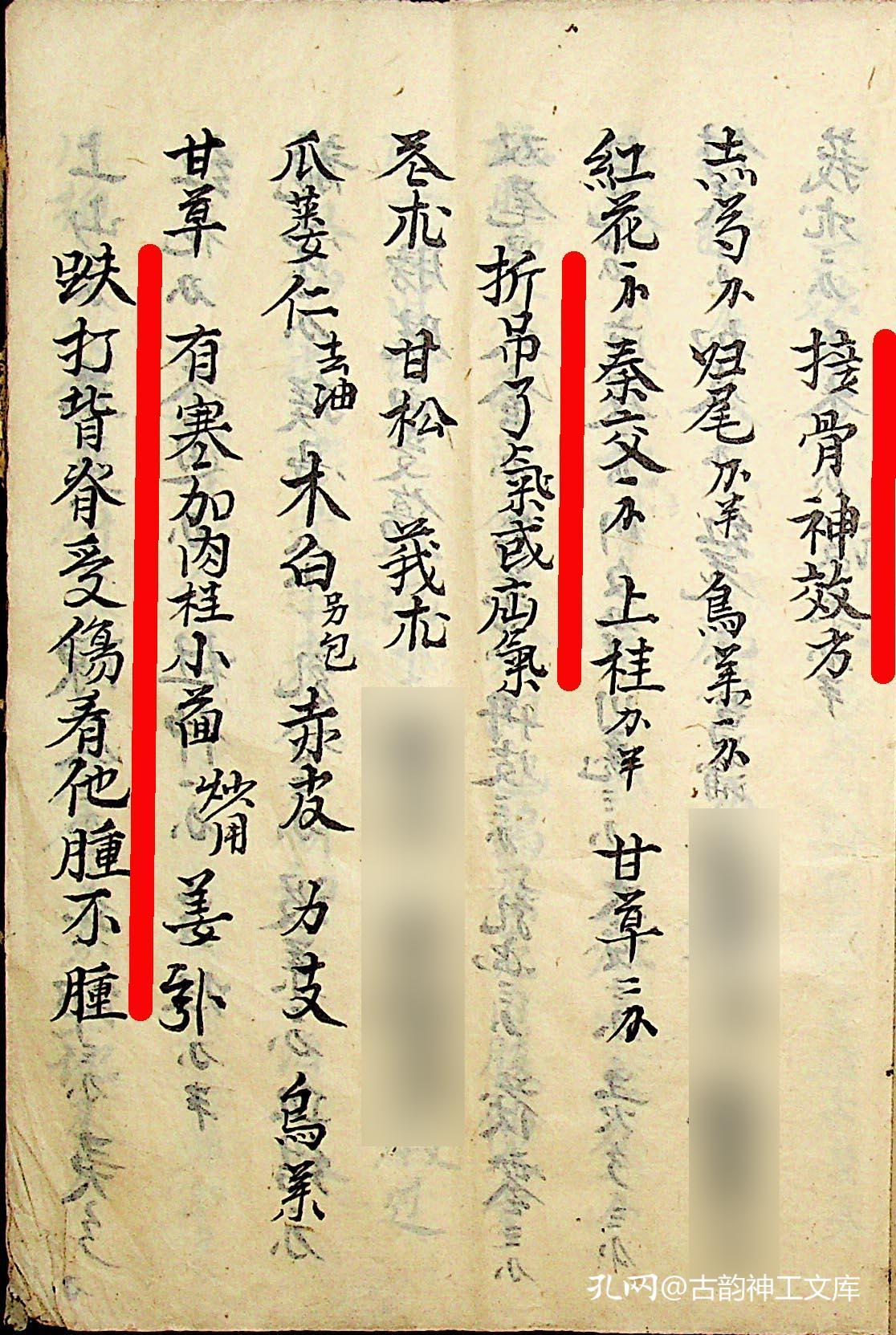 传全身总(药)单,打伤小肚痛方,跌打金身药,四季金枪合口药,接骨金枪药