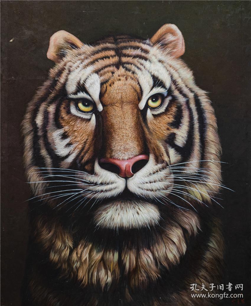 朝鲜一级画家朴东杰油画虎