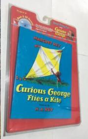 Curious George Flies a Kite Book & CD (Read Along Book & CD)  英文儿童读物  书+CD  库存书