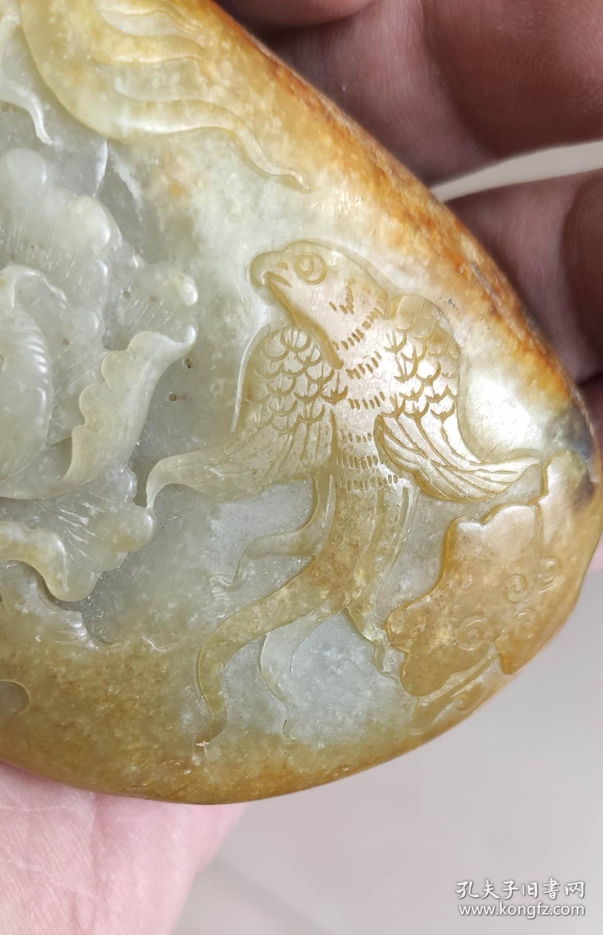 新疆和田玉(石包玉)手把件 籽料手把件 圆雕手把件 石包玉手把件 新疆