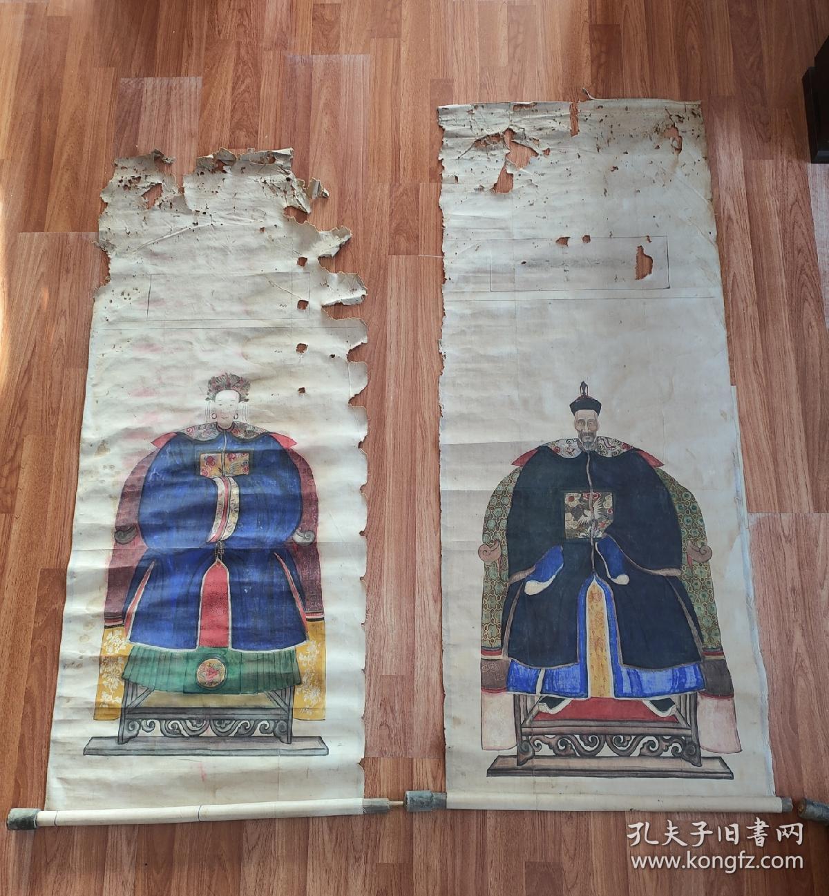 清代人物画像 清代祖宗画一对 绢画 孔夫子旧书网 清代人物画像 清代祖宗画一对 绢画 孔夫子旧书网