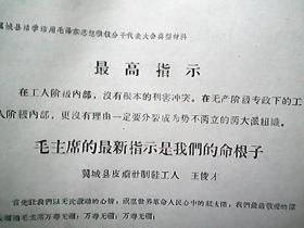 （**资料）翼城县活学活用毛泽东思想积极分子代表大会典型材料：毛主席的最新指示是我们的命根子