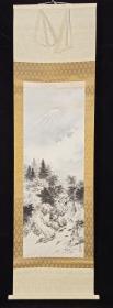 【日本回流】原装旧裱 海峰 国画作品《山中雨霁》一幅（纸本立轴，画心约4.1平尺，款识钤印：海峰）HXTX203229
