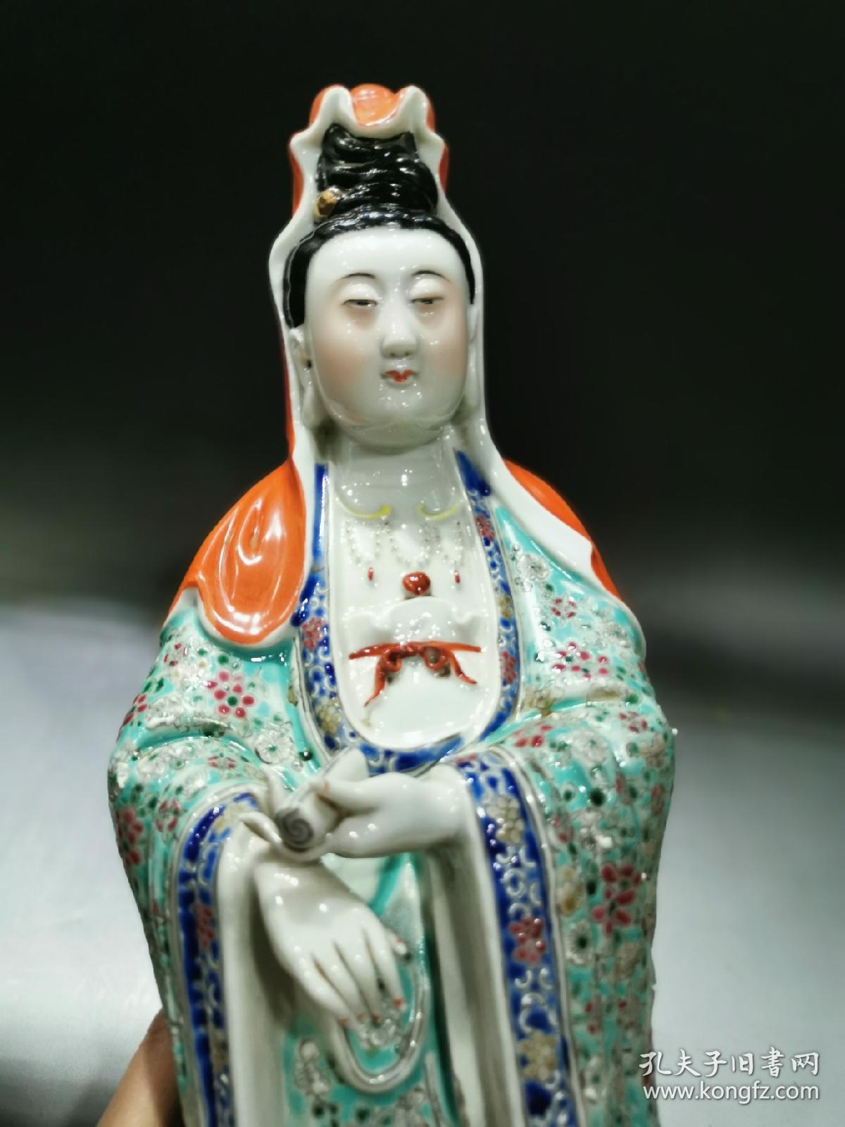 老瓷器古瓷器清代瓷器佛像观音像