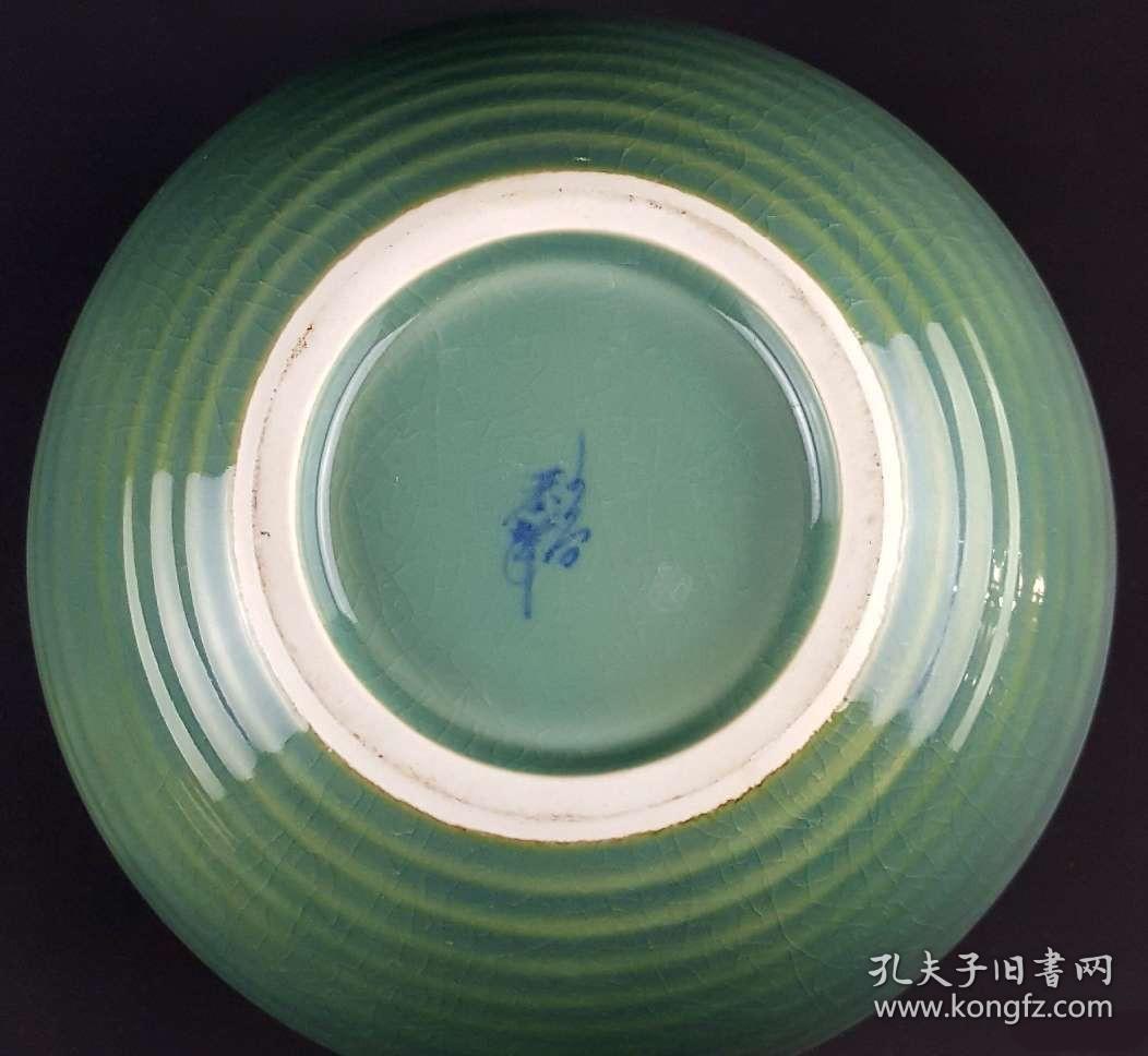 日本名家制瓷:"九谷烧"玉峰制 银链山花瓶(器型硕大)