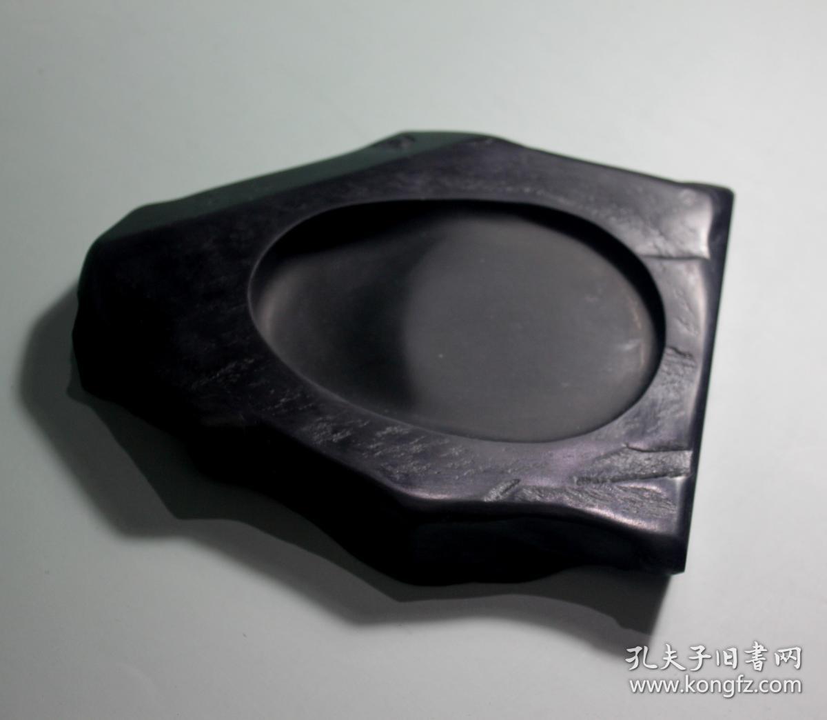 日本名砚精品:那智黑石砚,精品随形砚一方,浑朴自然,温润可人
