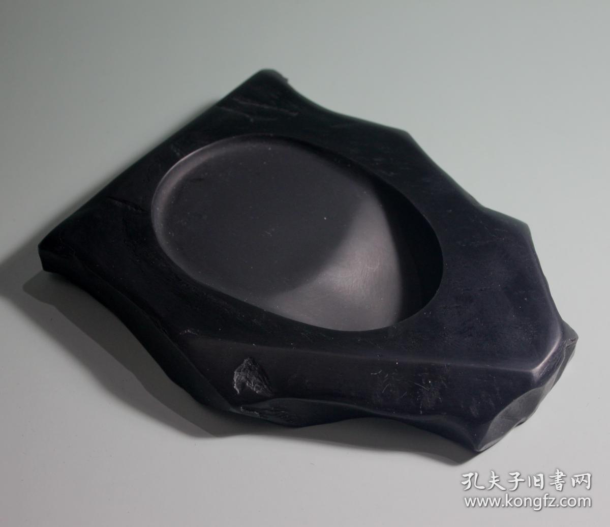 日本名砚精品:那智黑石砚,精品随形砚一方,浑朴自然,温润可人
