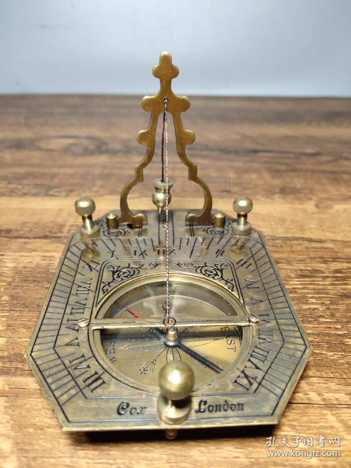 旧藏回流纯铜老罗盘指南针8f