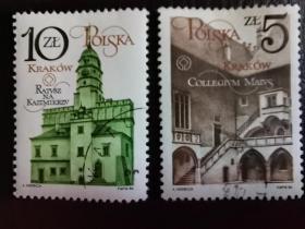 波兰邮票（建筑）：1986年克拉科夫纪念碑 1套2枚