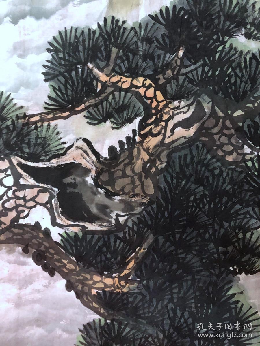 书画原作10294,著名画家【周仁辉】花鸟画,劲松高洁