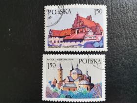 波兰邮票（建筑）：1977历史古迹 1套2枚