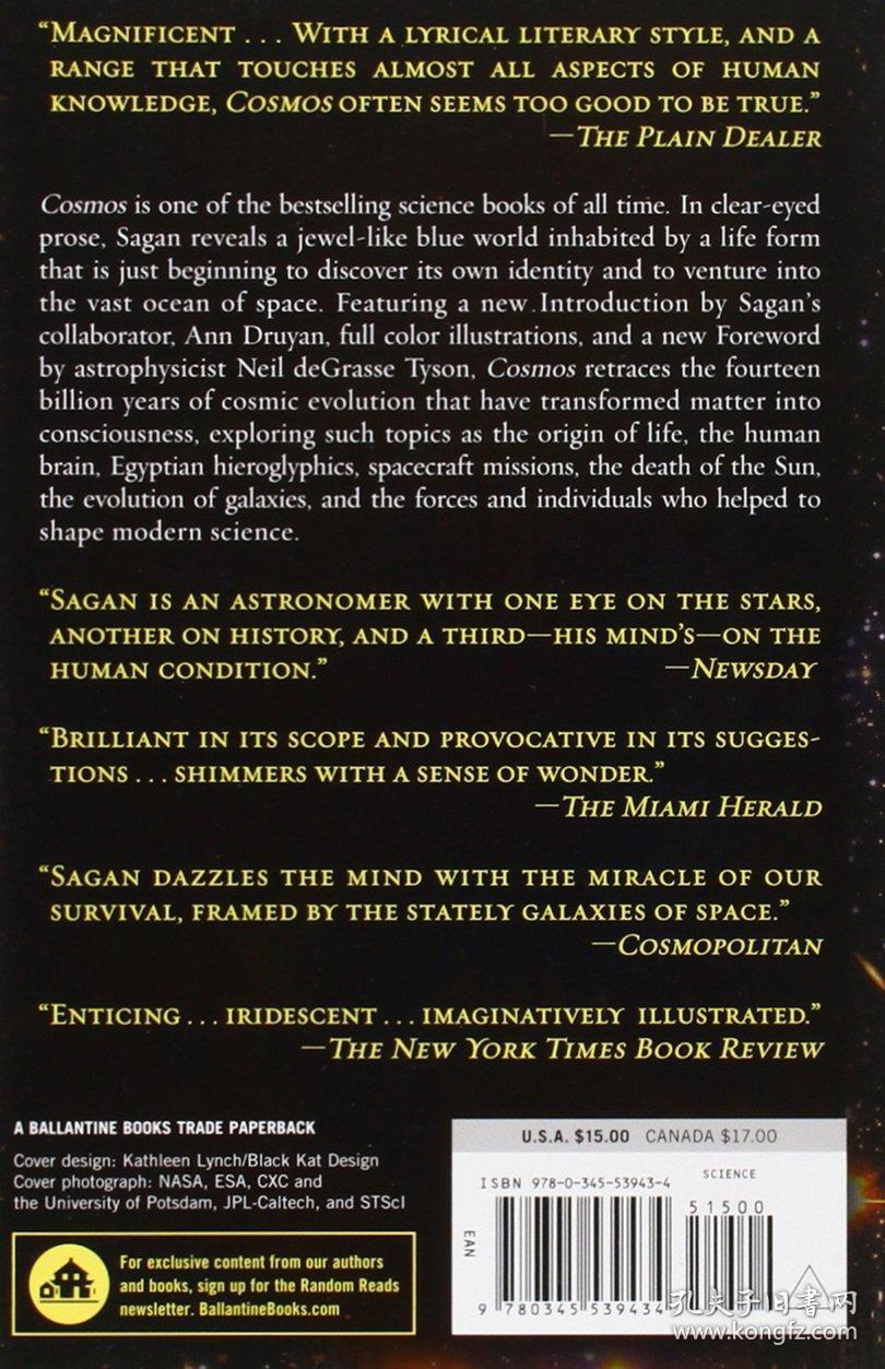 cosmos宇宙,普利策奖获得者卡尔·萨根作品,英文原版