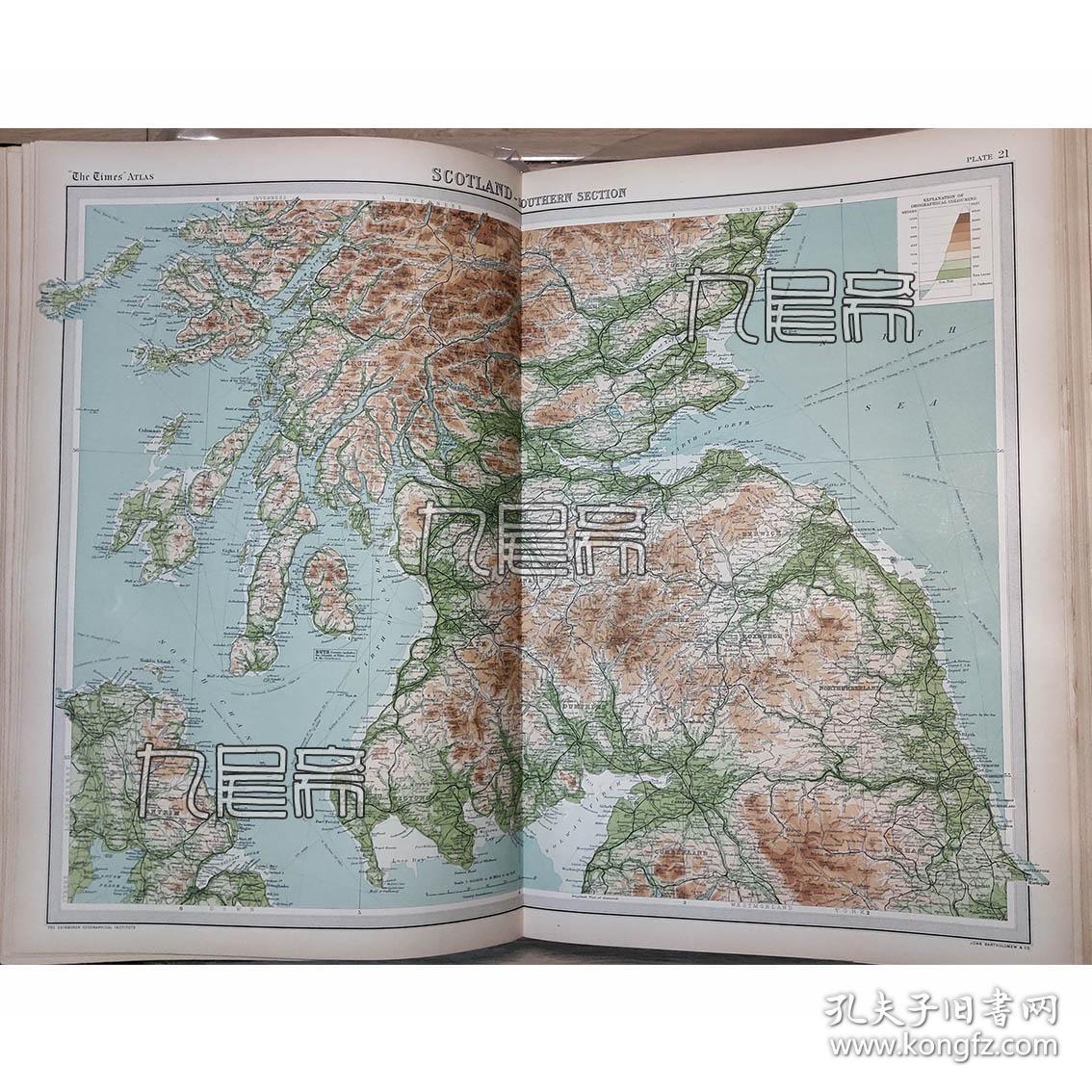 19年the British Isles 英国 爱尔兰地形地图7幅 孔夫子旧书网