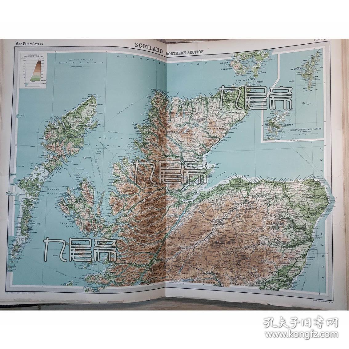 19年the British Isles 英国 爱尔兰地形地图7幅 孔夫子旧书网