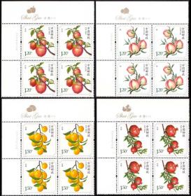 2014-15 2014年水果一 左上四方连 香味邮票左上方连