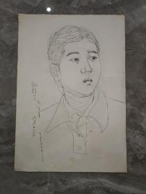 保真书画：王少华速写 1985年画于抚松钟厂 纪桂兰