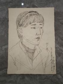保真书画：王少华速写 1985年画于抚松钟厂 刘广琴像