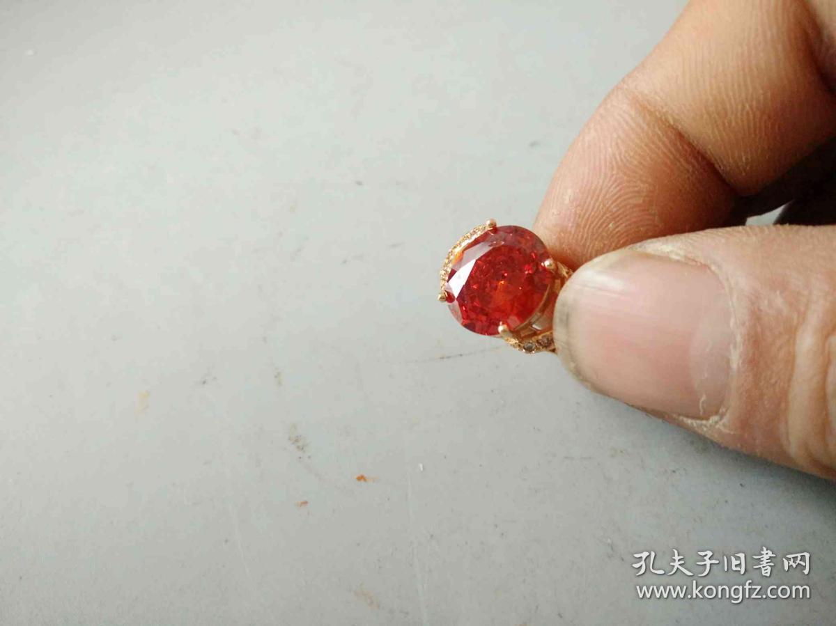 清代天然红宝石戒指241