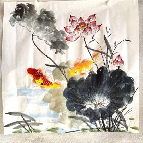 7*0.7米葫芦花鸟纯手绘字画荷花鱼