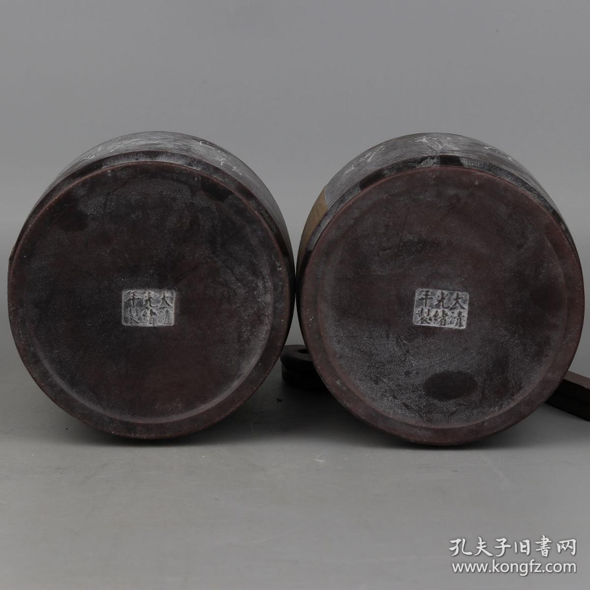 g150大清光绪年制款乔记茶庄内装老茶叶紫砂雕梅花纹茶叶罐