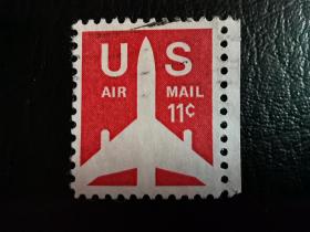 美国邮票（航空）：1971喷气机的1971年剪影 1枚