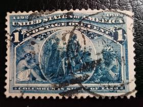 美国邮票（历史）：1893年哥伦比亚博览会 1枚 （百年历史，珍稀邮票）