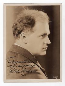 德国著名钢琴家”键盘狮王“巴克豪斯 Wilhelm Backhaus 1922年亲笔签名照 精品