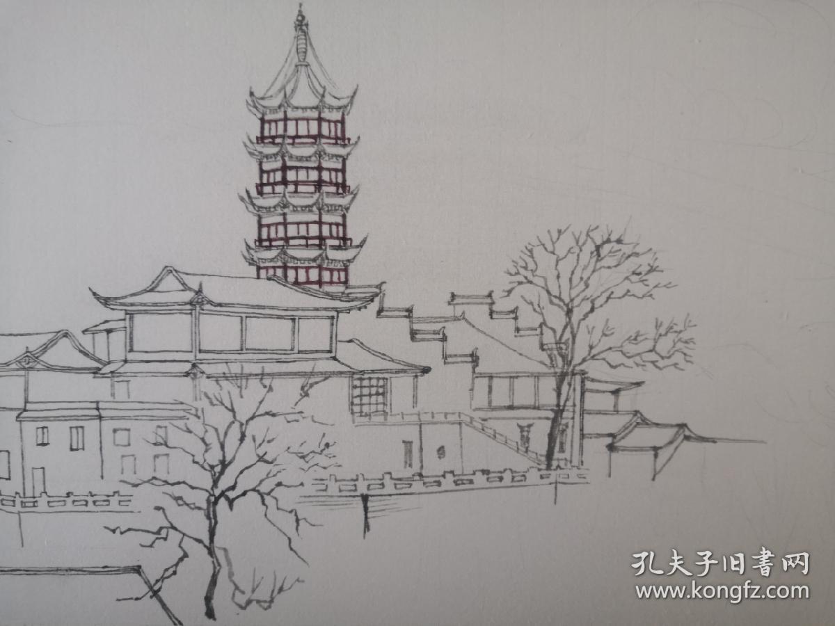 彭卫红国画《南京鸡鸣寺》