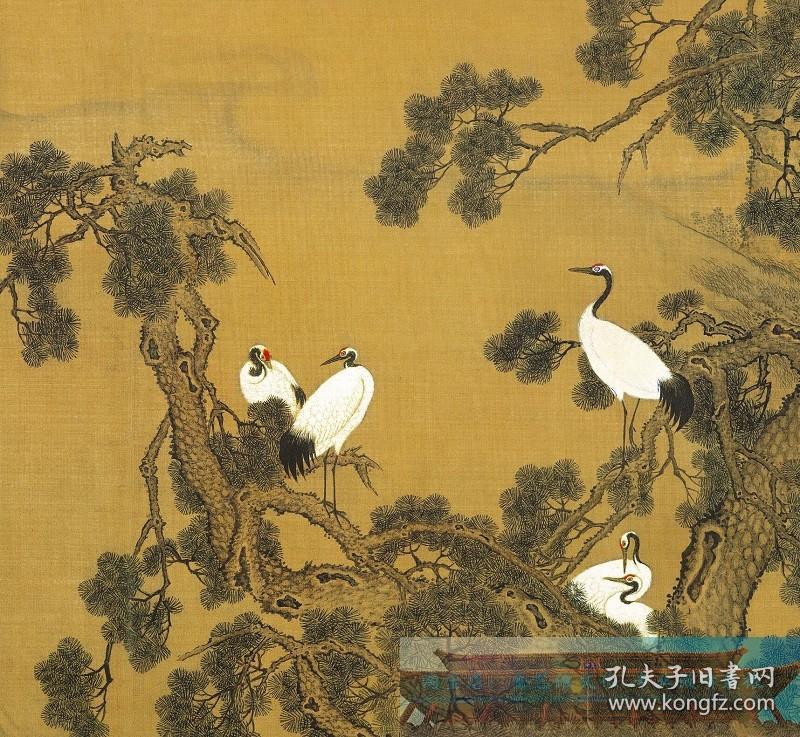 清沈铨百鸟朝凤图宫廷画派工笔花鸟画长卷装饰画高清微喷复制