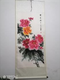 当代京城画牡丹名家：王绍华先生，国画精品一幅：保真