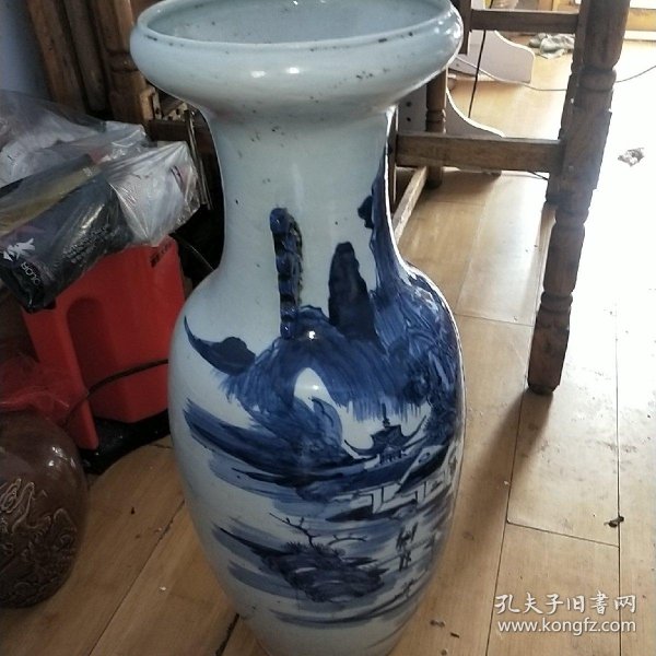 300件青花鱼桥耕读胆瓶