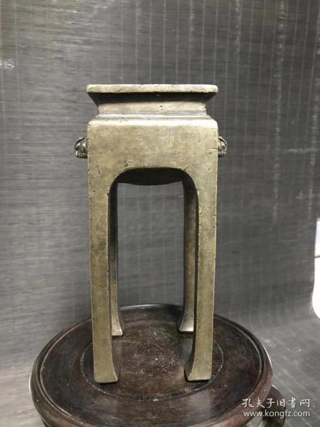 美不美看大腿清代传世老包浆云谷款高足铜香炉包浆熟美内膛干净一物一