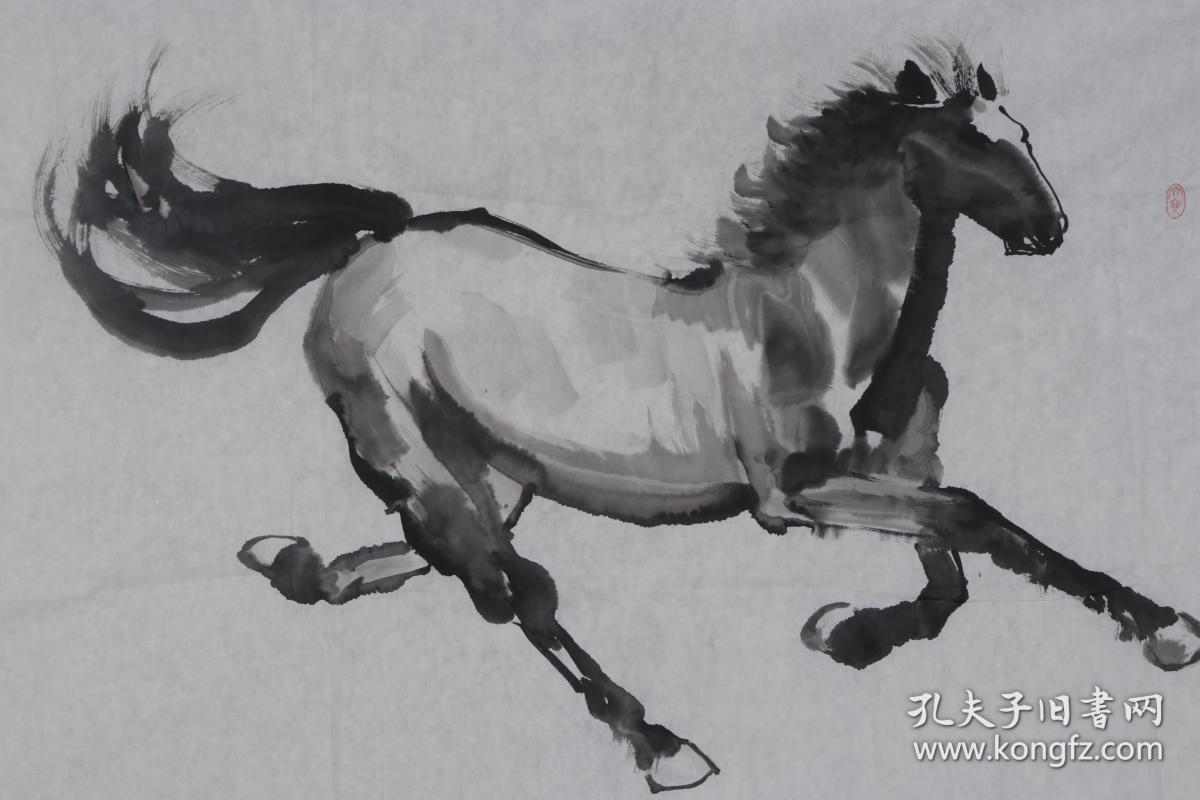 国家一级美术师书法刻字专业教授张日安水墨画作品马到