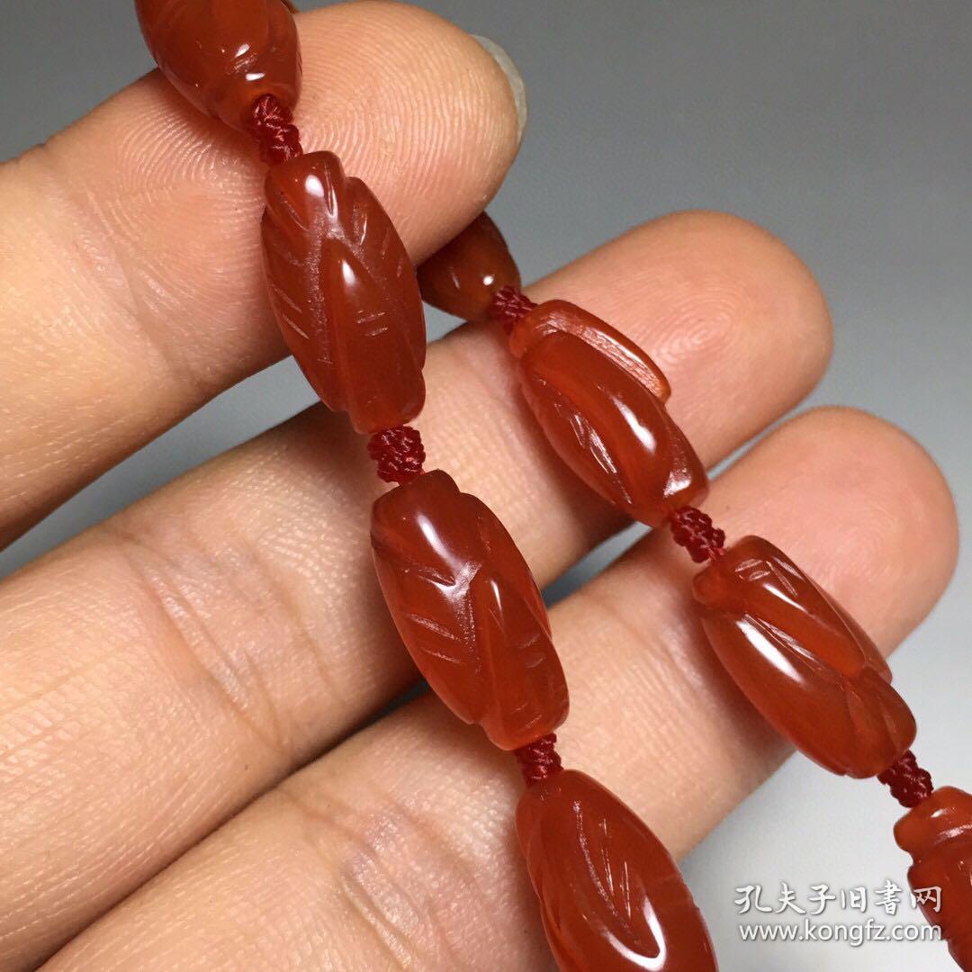 精品旧藏清代老玛瑙【翁仲】手链,雕工精湛,玉质细腻,包浆老道,细节