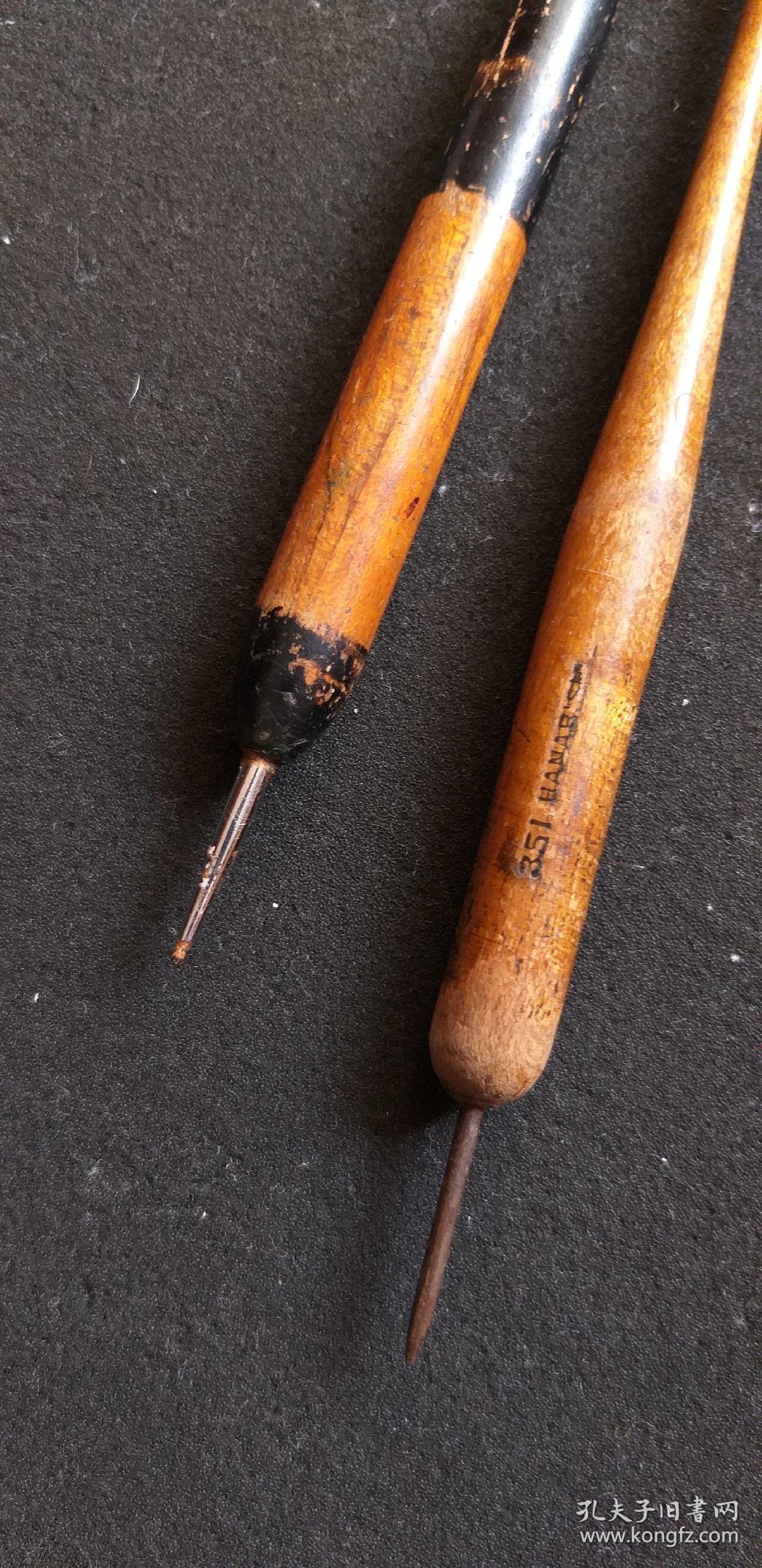 民国印刷工具 誊写铁笔合售 刻蜡版笔 有使用痕迹