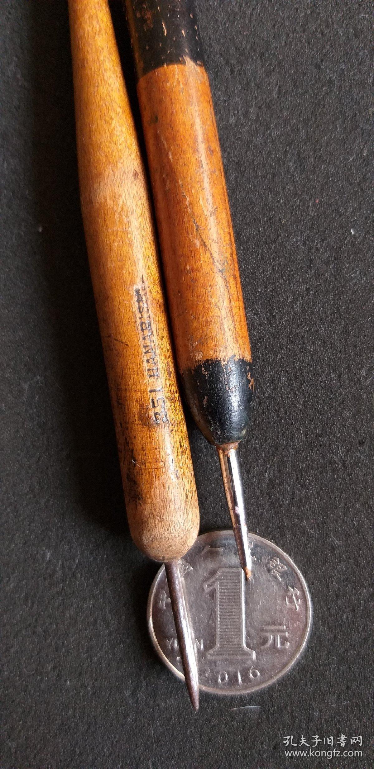 民国印刷工具 誊写铁笔合售 刻蜡版笔 有使用痕迹