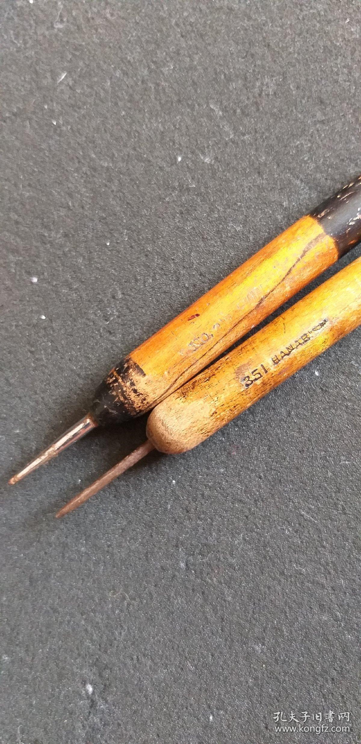 民国印刷工具 誊写铁笔合售 刻蜡版笔 有使用痕迹
