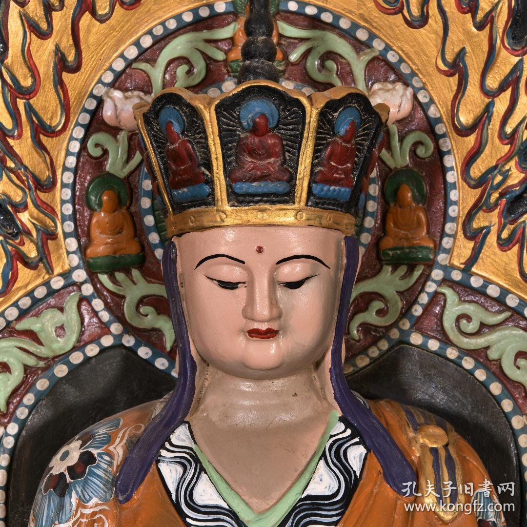 唐彩绘系沥粉贴金地藏王菩萨