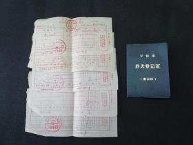 天津市养犬登记证（重点区）  附有缴费单据5张
