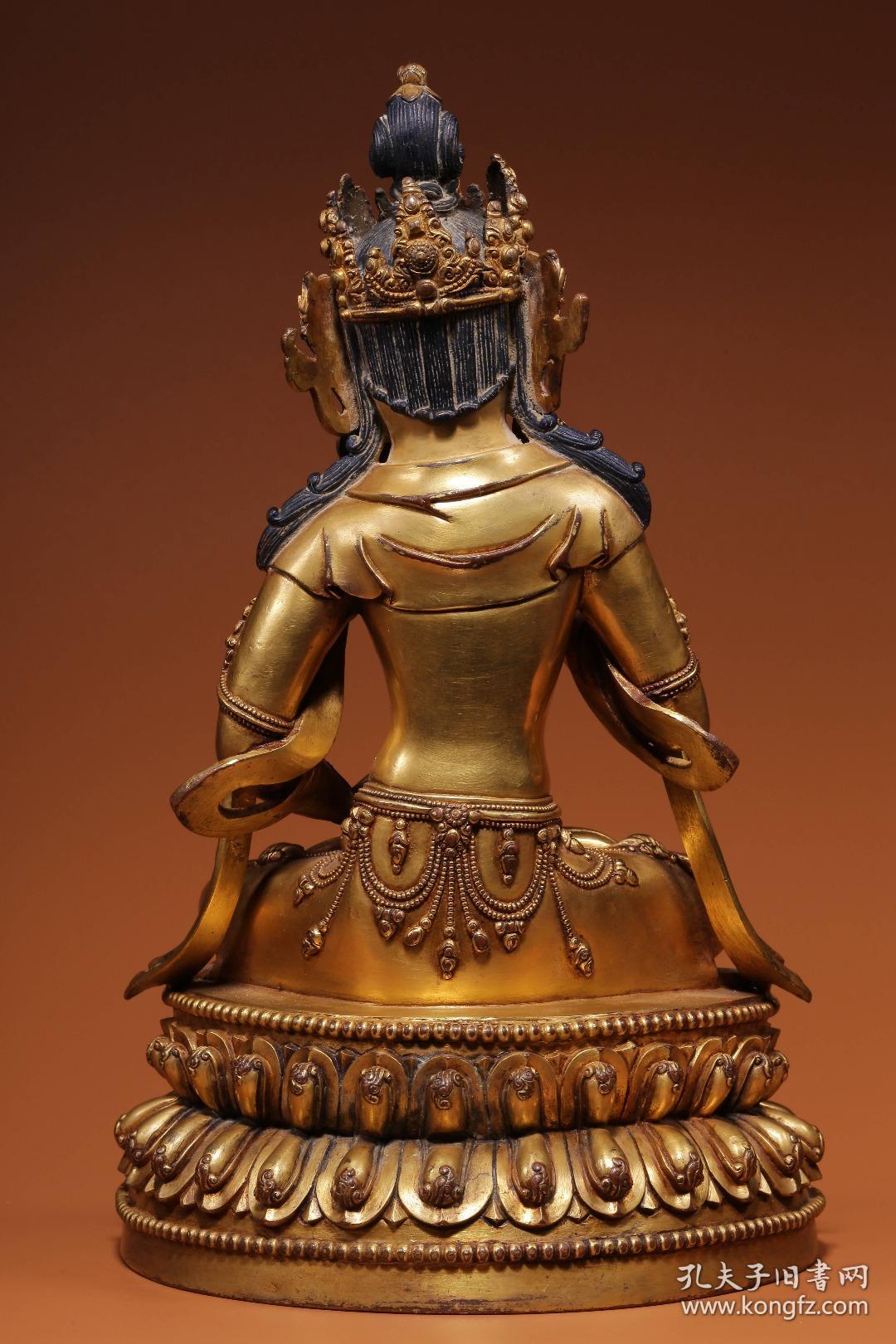 明代大明永乐年施铜鎏金金刚萨埵佛坐像