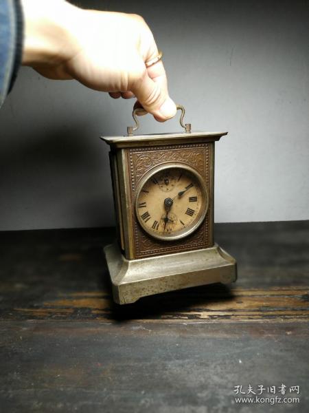 民国时期提梁钟老钟表古董古玩老物件老物件铜钟