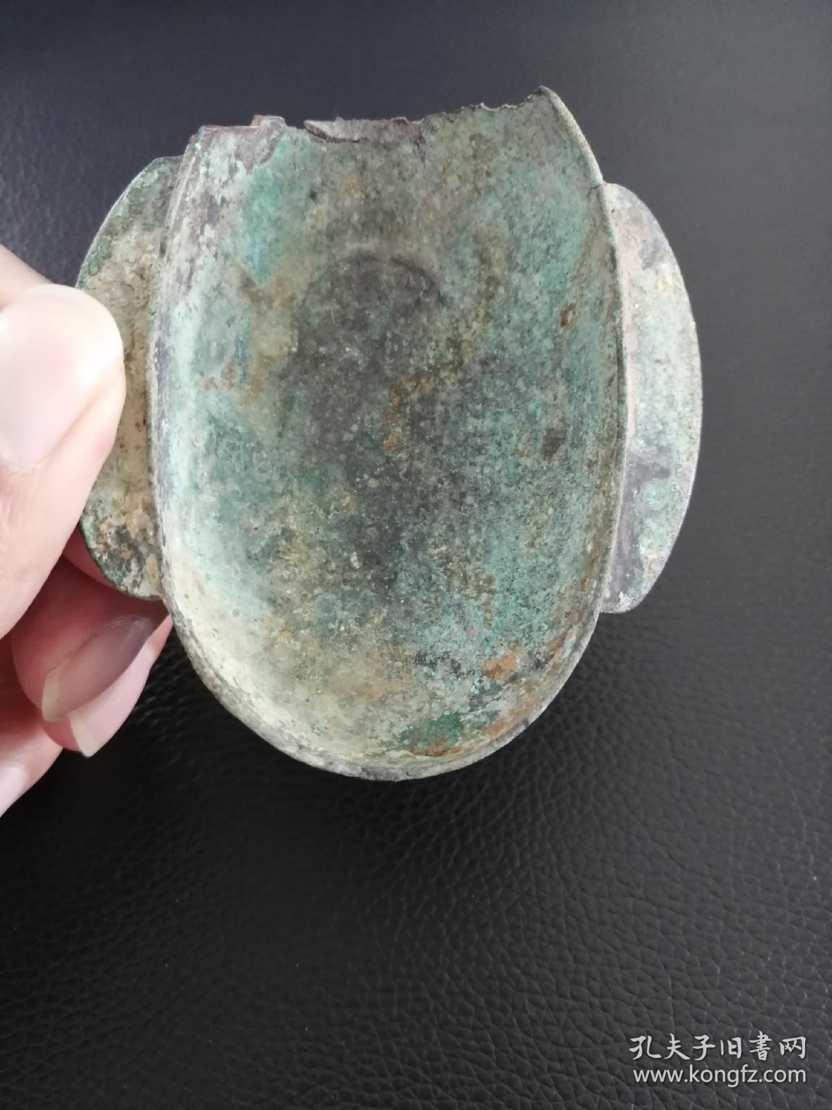 汉代或唐代铜耳杯又名酒觞羽觞有残铜绿漂亮历史感好