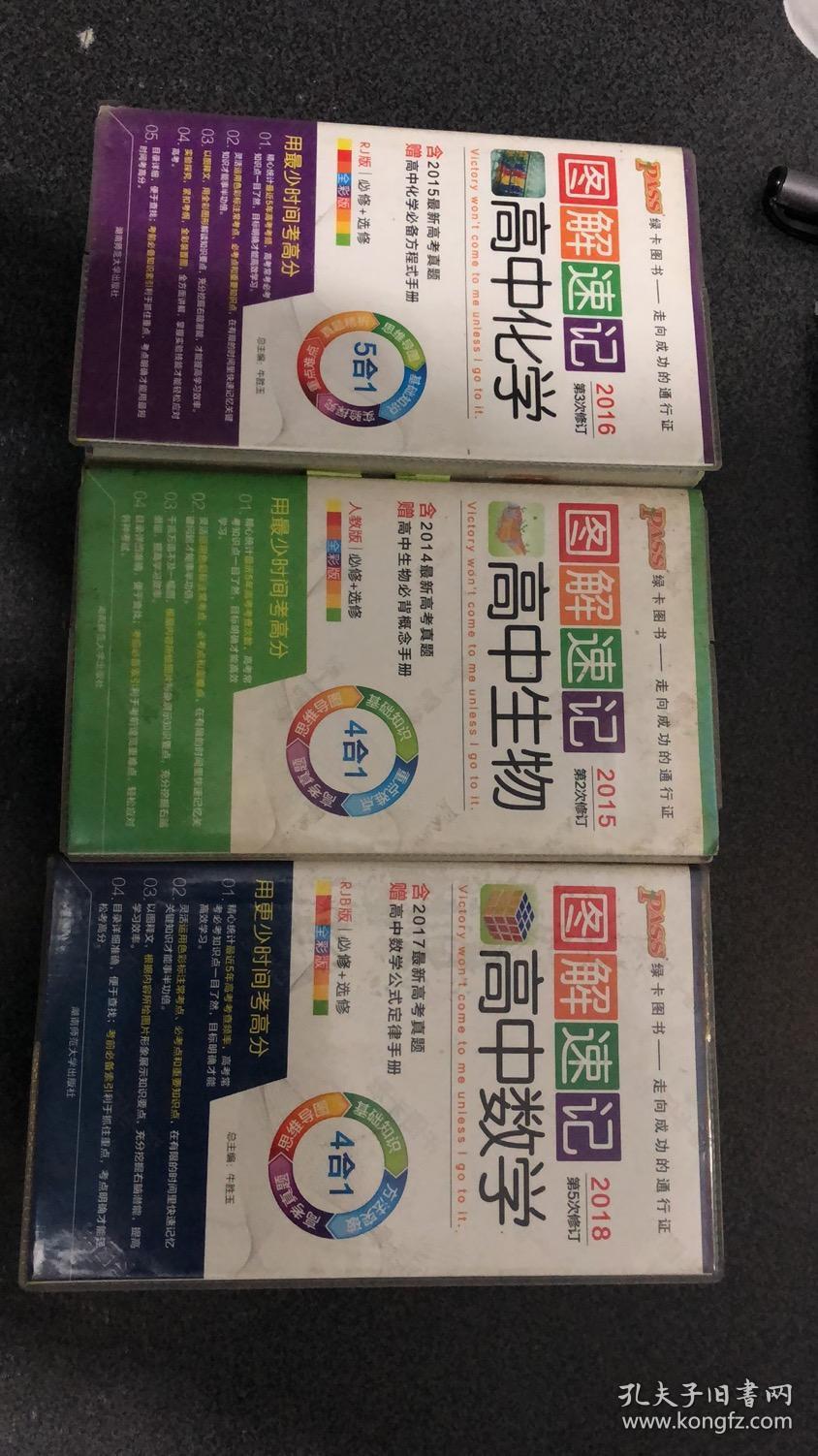 图解速记:2015年6r高中生物rj版,2016年5r高中化学rj版,2018年2b高中