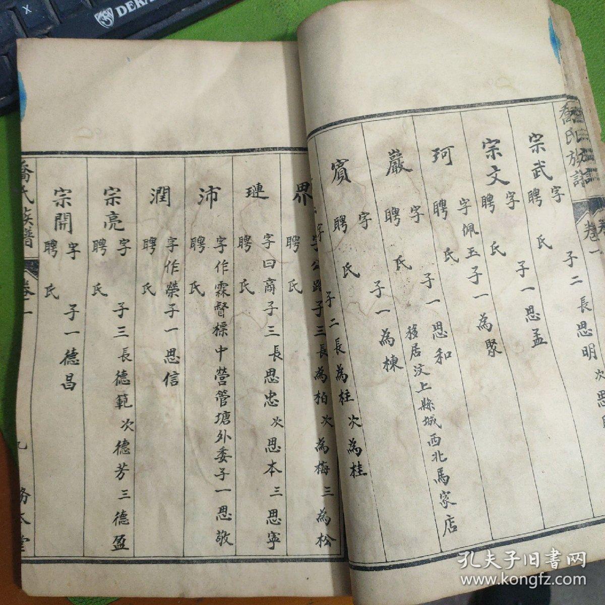 东原乔氏族谱卷首一册