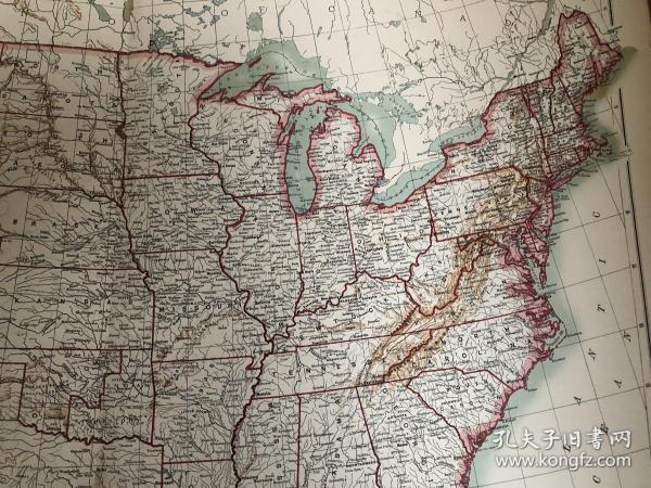 1895年 美国地图 61*45