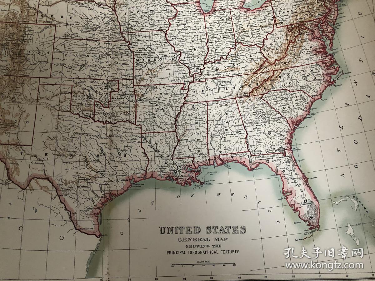 1895年 美国地图 61*45